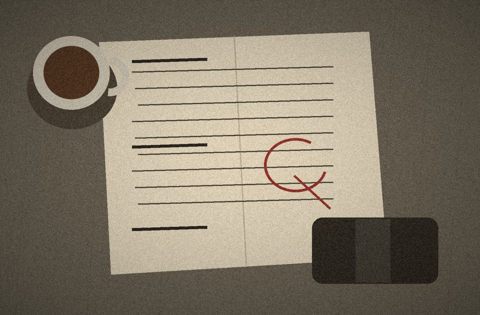 A marked-up event running sheet beside coffee and gaffer tape